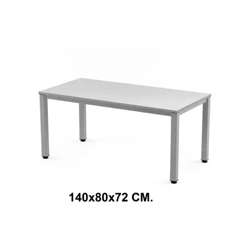 Mesa de oficina rocada executive, 140x80x72 cm. gris / aluminio
