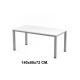 Mesa de oficina rocada executive, 140x80x72 cm. blanco / aluminio