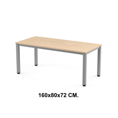 Mesa de oficina rocada executive, 160x80x72 cm. haya / aluminio