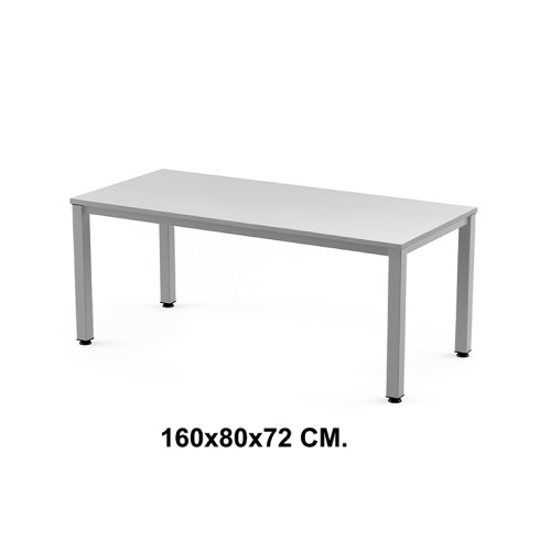 Mesa de oficina rocada executive, 160x80x72 cm. gris / aluminio