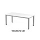 Mesa de oficina rocada executive, 160x80x72 cm. blanco / aluminio
