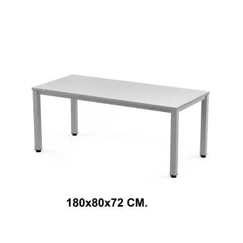 Mesa de oficina rocada executive, 180x80x72 cm. gris / aluminio