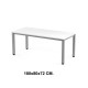 Mesa de oficina rocada executive, 180x80x72 cm. blanco / aluminio