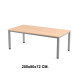Mesa de oficina rocada executive, 200x80x72 cm. haya / aluminio