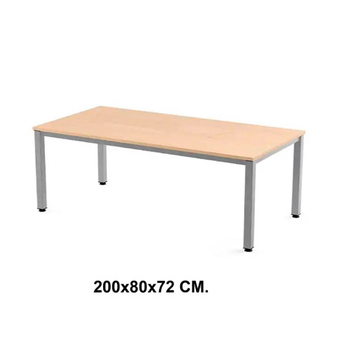 Mesa de oficina rocada executive, 200x80x72 cm. haya / aluminio