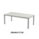 Mesa de oficina rocada executive, 200x80x72 cm. gris / aluminio