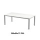 Mesa de oficina rocada executive, 200x80x72 cm. blanco / aluminio