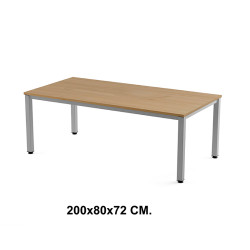 Mesa de oficina rocada executive, 200x80x72 cm. roble / aluminio