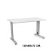 Mesa de oficina rocada metal, 120x60x72 cm. blanco / aluminio