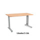 Mesa de oficina rocada metal, 120x60x72 cm. roble / aluminio