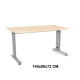 Mesa de oficina rocada metal, 140x80x72 cm. haya / aluminio