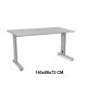 Mesa de oficina rocada metal, 140x80x72 cm. gris / aluminio