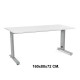 Mesa de oficina rocada metal, 160x80x72 cm. blanco / aluminio