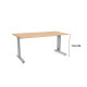 Mesa de oficina rocada metal, 180x80x72 cm. haya / aluminio