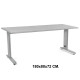 Mesa de oficina rocada metal, 180x80x72 cm. gris / aluminio