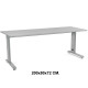 Mesa de oficina rocada metal, 200x80x72 cm. gris / aluminio