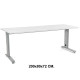 Mesa de oficina rocada metal, 200x80x72 cm. blanco / aluminio