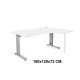 Mesa de oficina rocada metal l derecha, 160x120x72 cm. blanco / aluminio