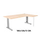 Mesa de oficina rocada metal l derecha, 180x120x72 cm. haya / aluminio