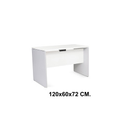 Mesa de oficina rocada work, 120x60x72 cm. blanco / aluminio