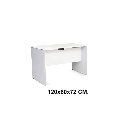Mesa de oficina rocada work, 120x60x72 cm. blanco / aluminio