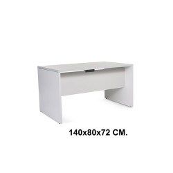 Mesa de oficina rocada work, 140x80x72 cm. gris / aluminio