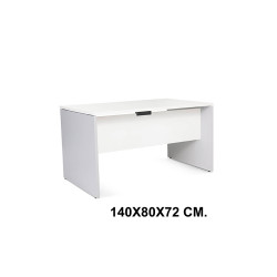 Mesa de oficina rocada work, 140x80x72 cm. blanco / aluminio