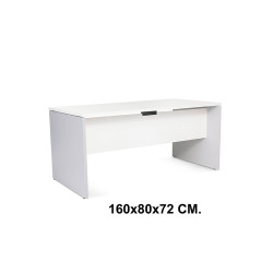 Mesa de oficina rocada work, 160x80x72 cm. blanco / aluminio