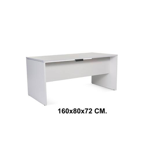 Mesa de oficina rocada work, 160x80x72 cm. gris / aluminio