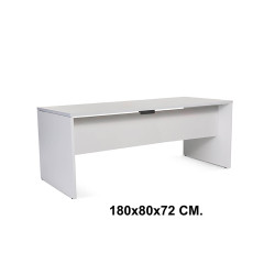 Mesa de oficina rocada work, 180x80x72 cm. gris / aluminio