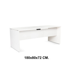 Mesa de oficina rocada work, 180x80x72 cm. blanco / blanco