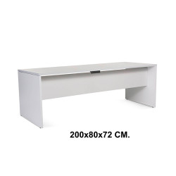Mesa de oficina rocada work, 200x80x72 cm. gris / aluminio