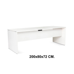 Mesa de oficina rocada work, 200x80x72 cm. blanco / blanco