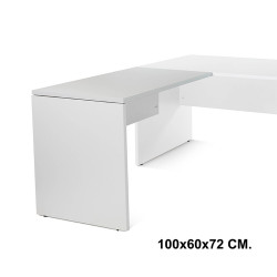 Ala para mesa de oficina rocada work, 100x60x72 cm. gris / aluminio