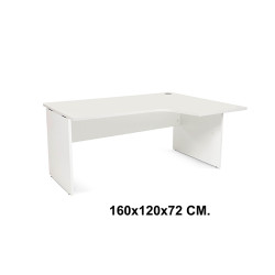 Mesa de oficina rocada work l derecha, 160x120x72 cm. blanco / blanco