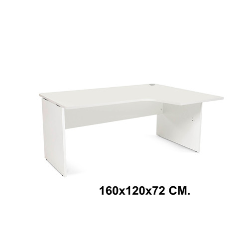 Mesa de oficina rocada work l derecha, 160x120x72 cm. blanco / blanco