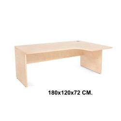 Mesa de oficina rocada work l derecha, 180x120x72 cm. haya / haya