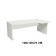 Mesa de oficina rocada work l derecha, 180x120x72 cm. blanco / aluminio