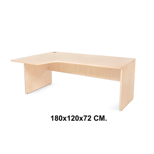 Mesa de oficina rocada work l izquierda, 180x120x72 cm. haya / haya