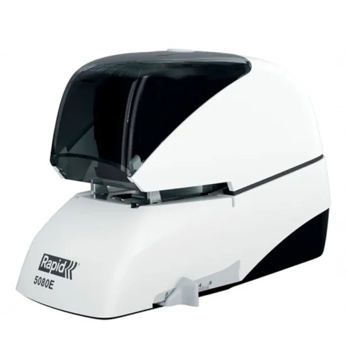 Grapadora eléctrica rapid 5080e flatclinch, blanco/negro