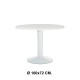 Mesa de reunión con estructura de acero rocada meeting, Ø 100x72 cm. blanco / blanco