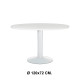 Mesa de reunión con estructura de acero rocada meeting, Ø 120x72 cm. blanco / blanco