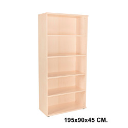 Armario sin puertas rocada store, 195x90x45 cm. 4 estantes, haya / haya