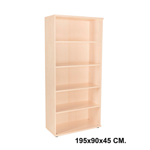 Armario sin puertas rocada store, 195x90x45 cm. 4 estantes, haya / haya