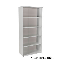 Armario sin puertas rocada store, 195x90x45 cm. 4 estantes, gris / aluminio