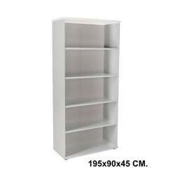 Armario sin puertas rocada store, 195x90x45 cm. 4 estantes, blanco / aluminio