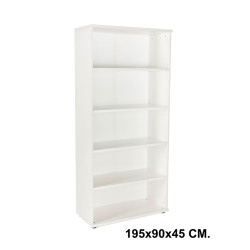 Armario sin puertas rocada store, 195x90x45 cm. 4 estantes, blanco / blanco