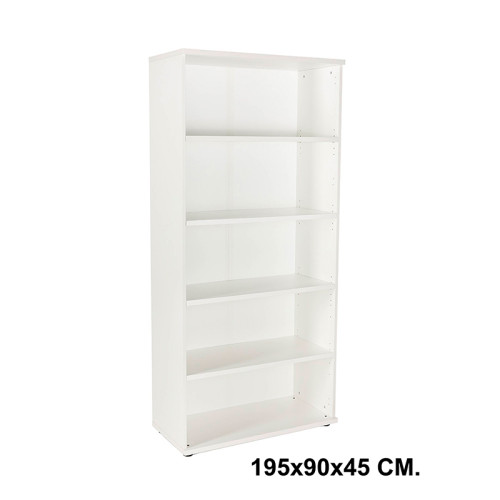 Armario sin puertas rocada store, 195x90x45 cm. 4 estantes, blanco / blanco