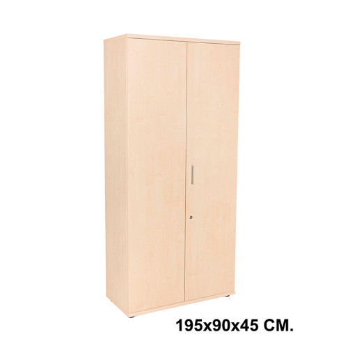 Armario con puertas rocada store, 195x90x45 cm. 4 estantes, haya / haya