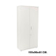 Armario con puertas rocada store, 195x90x45 cm. 4 estantes, blanco / blanco